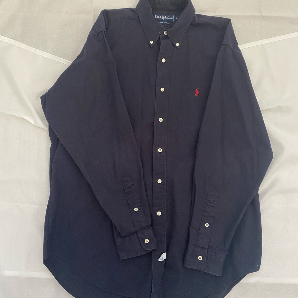 Ralph Lauren Men's Navy Button-Down Oxford Shirt